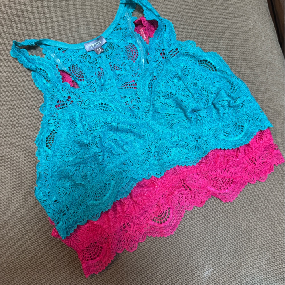 Two pack of Fleurt lace bralettes